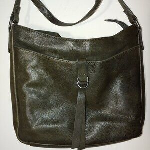 Lucky Brand Moss Green Pebbled Leather Crossbody Purse